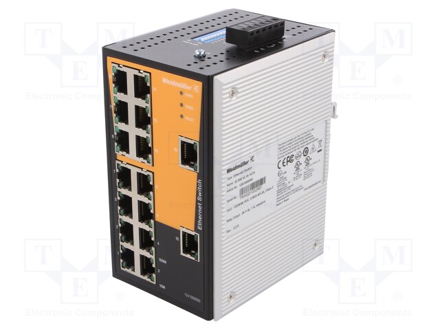 Industrial module: switch Ethernet; unmanaged; 9.6÷60VDC; RJ45