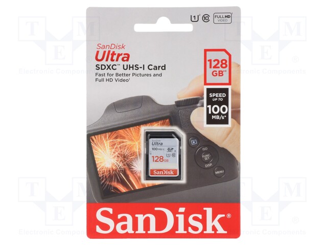 Memory card; Ultra; SD XC; 128GB; 100MB/s; Class 10 UHS U1