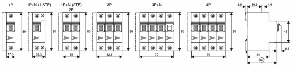 Circuit breaker; 230/400VAC; Inom: 40A; Poles: 3+N; DIN; Charact: C