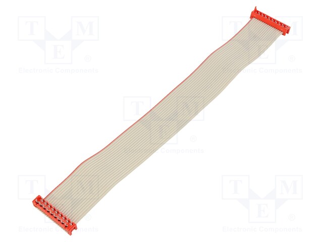 Cable: ribbon cable with connectors; PIN: 18; THT; on PCBs; plug