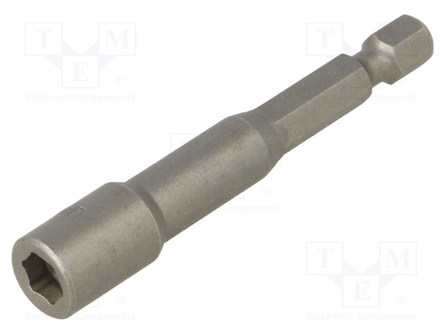 Screwdriver bit; hex socket; Socket: HEX 6mm; Overall len: 66mm