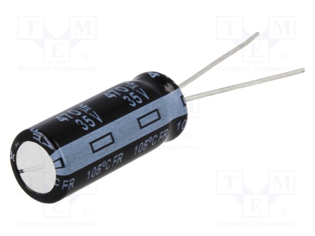 Capacitor: electrolytic; low impedance; THT; 470uF; 35VDC; Ø8x20mm