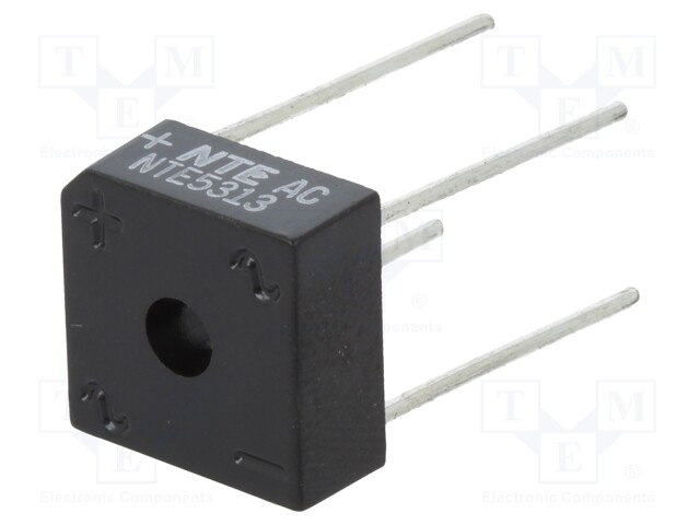 Single-phase bridge rectifier; Urmax: 200V; If: 8A; Ifsm: 200A; THT