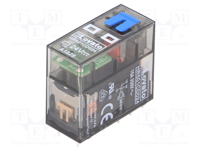 Relay: electromagnetic; SPDT; Ucoil: 24VDC; 16A/250VAC; 12A/30VDC