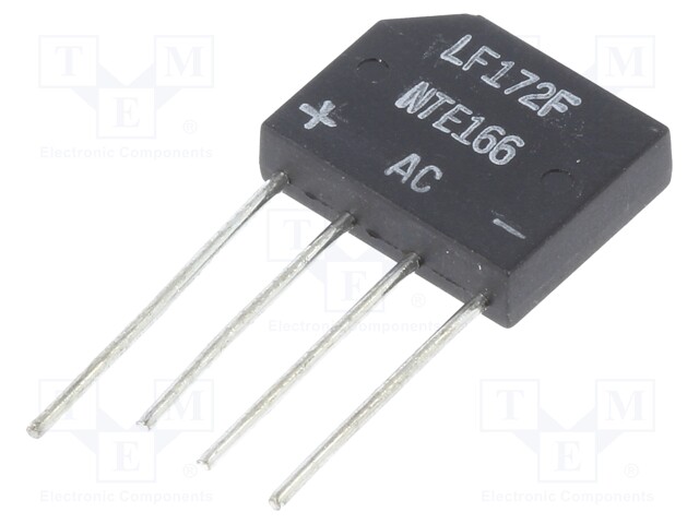 Single-phase bridge rectifier; Urmax: 100V; If: 2A; Ifsm: 60A; THT