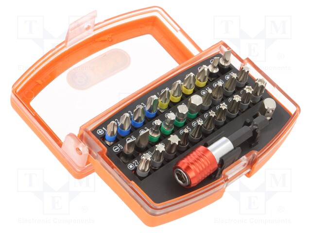 Kit: screwdriver bits; Mounting: 1/4" (C6,3mm); bag; 32pcs.