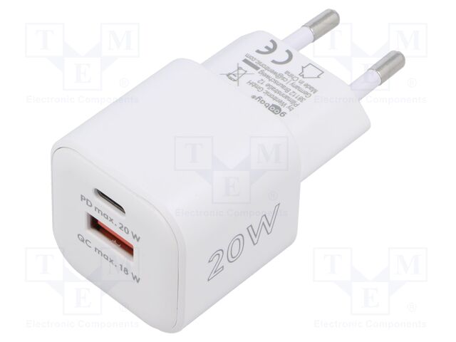 Power supply: switching; mains,plug-in; 5÷12VDC; 20W; Plug: EU