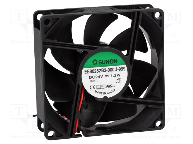 Fan: DC; axial; 24VDC; 80x80x25mm; 56.1m3/h; 28dBA; ball bearing