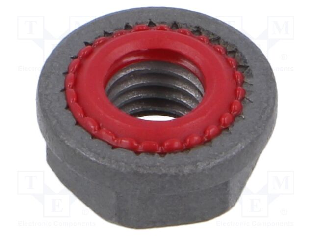 Nut; with flange,with seal; hexagonal; 1.5; steel; H: 9mm; 17mm