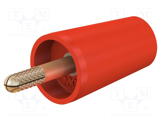 Adapter; 4mm banana; 32A; red; gold-plated; 42mm