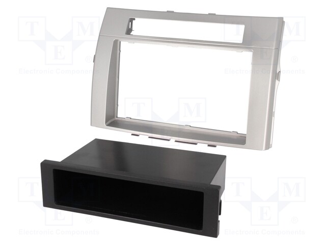 Radio mounting frame; Toyota; 2 DIN; silver