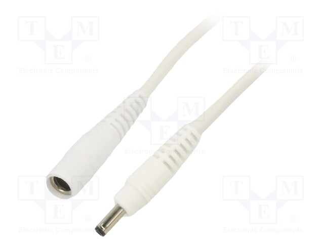 Cable; DC 5,5/2,1 socket,DC 4,0/1,7 plug; straight; 1mm2; white