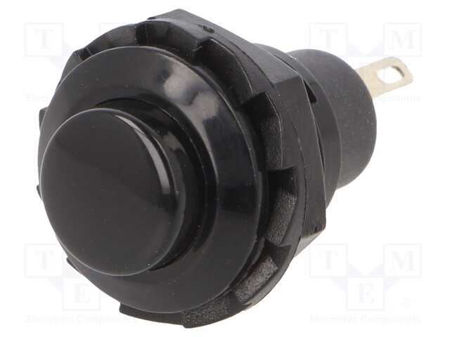 SWITCH, PUSHBUTTON, SPST, 3A, 125VAC, BLACK