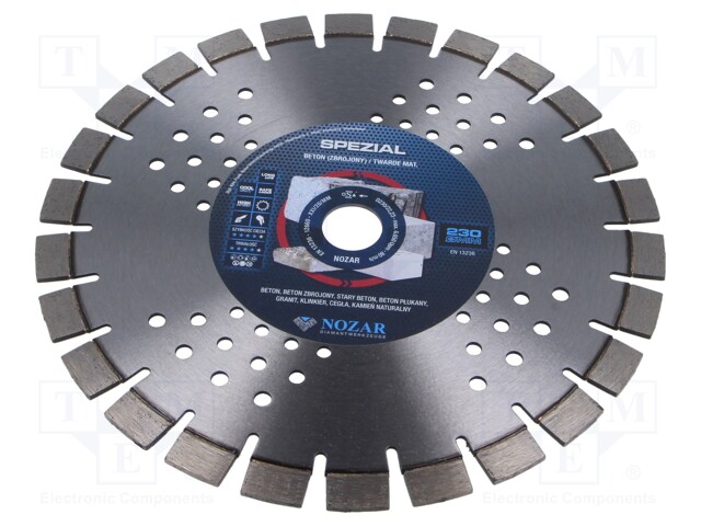 Cutting diamond wheel; Ø: 230mm; Øhole: 22.23mm; Spezial