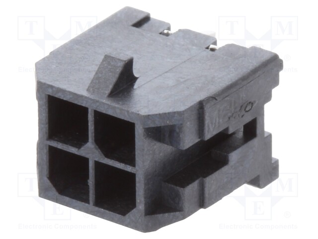 Socket; wire-board; male; Micro-Fit 3.0; 3mm; PIN: 4; THT; 8.5A; 600V