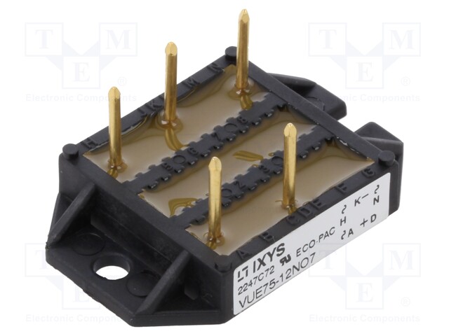 Three-phase bridge rectifier; Urmax: 1.2kV; If: 74A; Ifsm: 200A