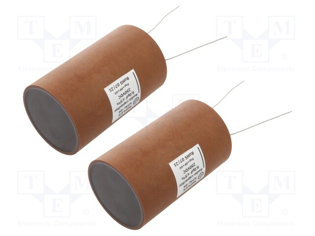 Capacitor: aluminum-polypropylene-paper; 9uF; 250VDC; ±5%; 0.0035