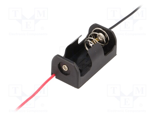Holder; Leads: cables; Size: 1/2AA,1/2R6; Batt.no: 1; Colour: black