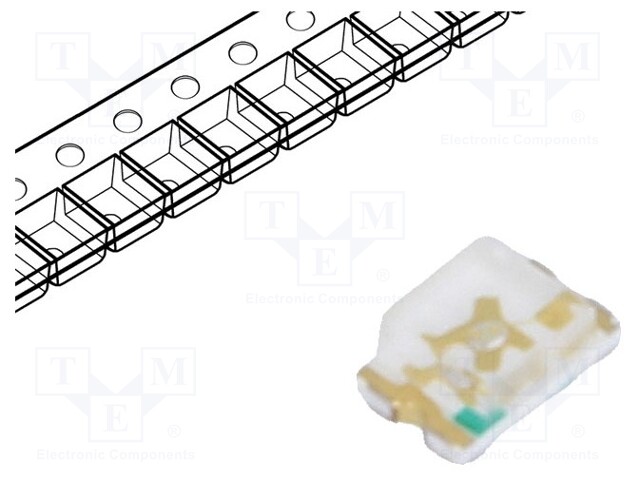 LED; SMD; 0805; green; 360mcd; 2x1.25x0.8mm; 130°; 2.8÷3.6V; 20mA