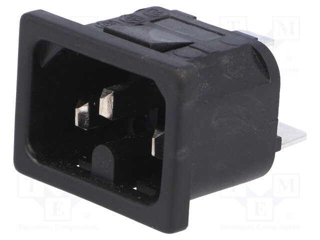 Connector: AC supply; socket; male; 10A; 250VAC; IEC 60320; UL94V-0