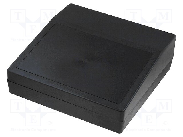 Enclosure: desktop; X: 219mm; Y: 221mm; Z: 78mm; polystyrene; black