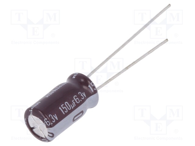 Capacitor: electrolytic; low impedance; THT; 150uF; 6.3VDC; ±20%