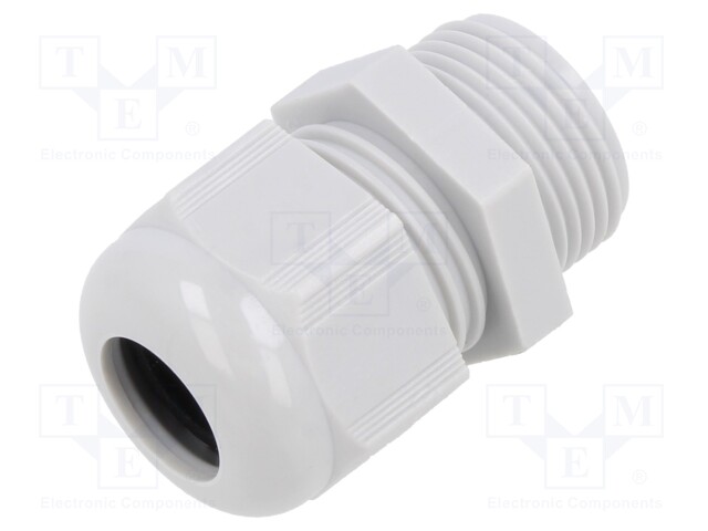 Cable gland; without nut; PG13,5; IP68; Mat: polyamide; light grey