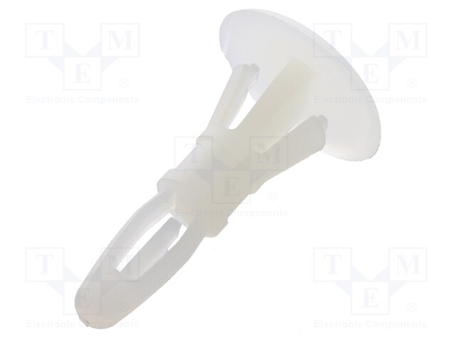 Assembly stud; polyamide; L: 9.5mm; latch/latch; Ø2: 6.35mm; Ø1: 4mm