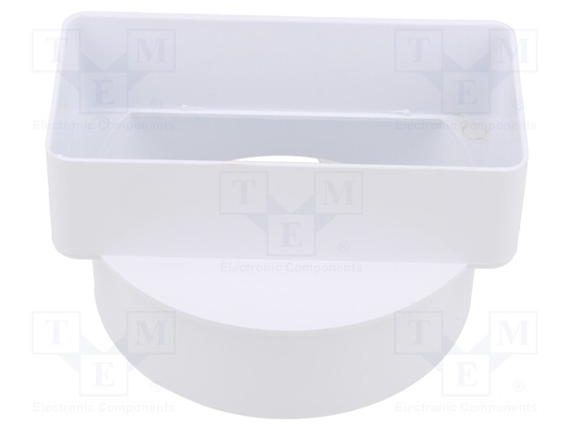 Round flat connector; white; ABS; Ø100x110mm