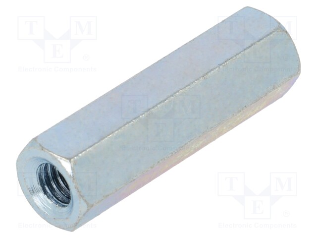 Screwed spacer sleeve; Int.thread: M6; 35mm; steel; zinc