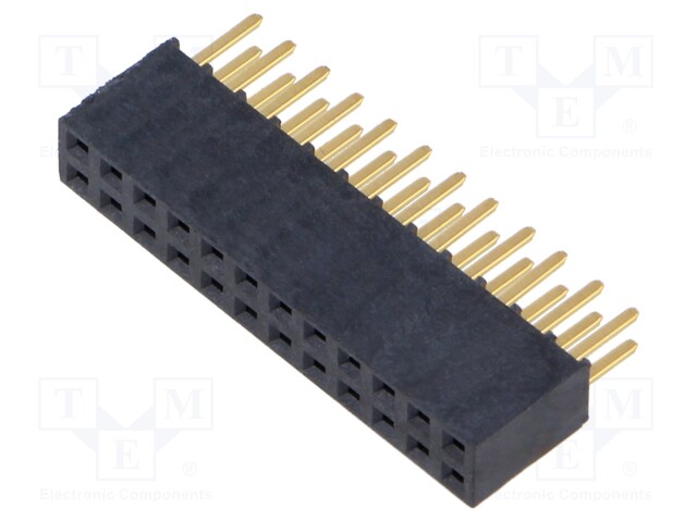 Connector: pin strips; female; PIN: 24; 2.54mm; gold-plated; THT