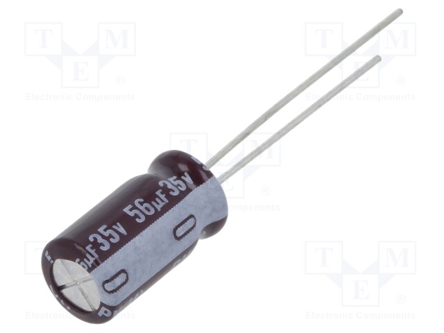 Capacitor: electrolytic; low impedance; THT; 56uF; 35VDC; ±20%