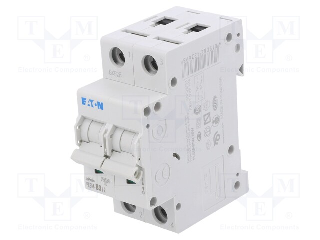 Circuit breaker; 230/400VAC; Inom: 3A; Poles: 2; DIN; Charact: B