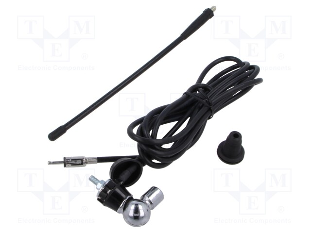 Antenna; 0.25m; AM,FM; universal; rubber mast; 2.5m