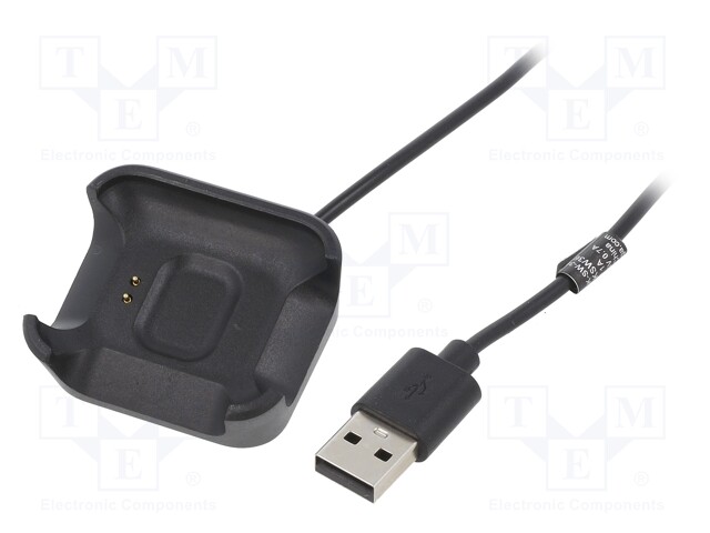 Cable: for smartwatch charging; 1m; 1A; black