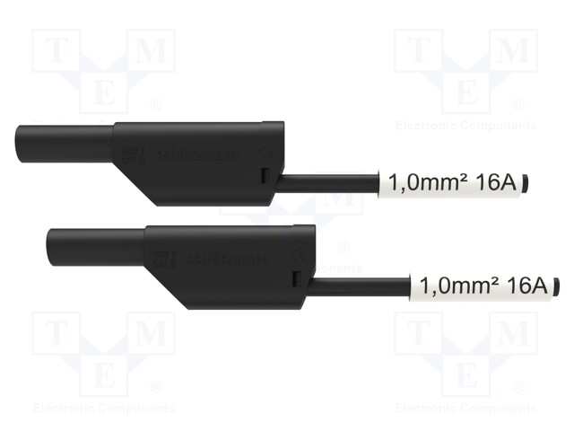 Test lead; 16A; 4mm banana plug-4mm banana plug; Urated: 1kV