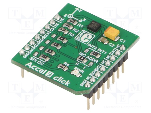 Click board; accelerometer; SPI,UART; H3LIS331DL; 3.3VDC