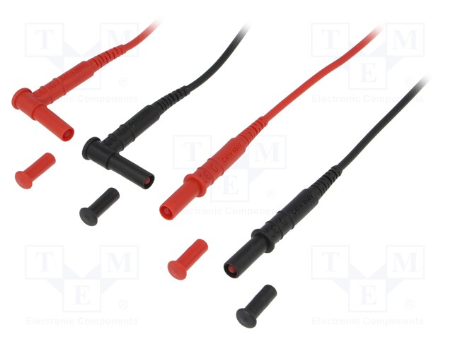 Test lead; PVC; 1.5m; 15A; red and black