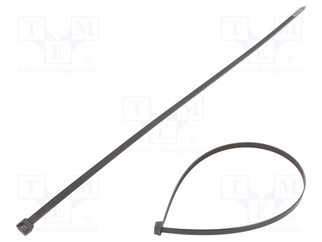 Cable tie; L: 450mm; W: 7.6mm; polyamide; 550N; black; Ømax: 130.5mm