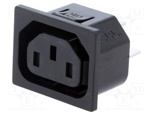 Connector: AC supply; socket; female; 10A; 250VAC; IEC 60320