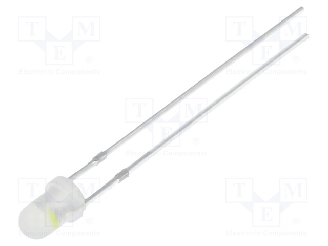 LED; 3mm; bipolar,bicolour; red/cold white; 1120÷1560mcd; 30°