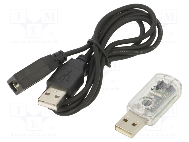 Adapter; USB 1.1; IrDA,USB A plug; transparent; Features: PnP