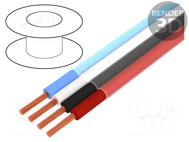 Wire: loudspeaker cable; 4x1mm2; stranded; OFC; PVC; unshielded