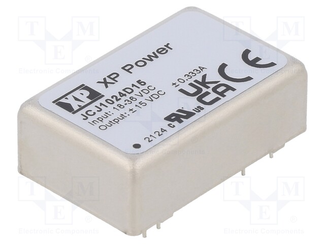 Isolated Board Mount DC/DC Converter, 2:1 Input, ITE, 2 Output, 10 W, 15 V, 333 mA, -15 V