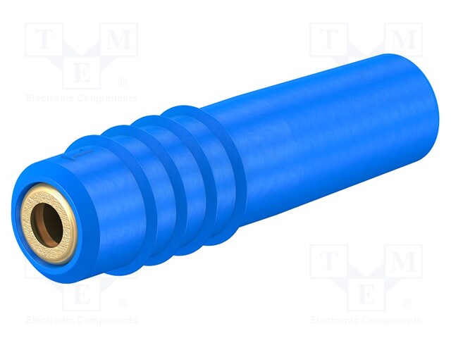 Socket; 1mm banana; 6A; 30VAC; 60VDC; blue; Plating: gold-plated