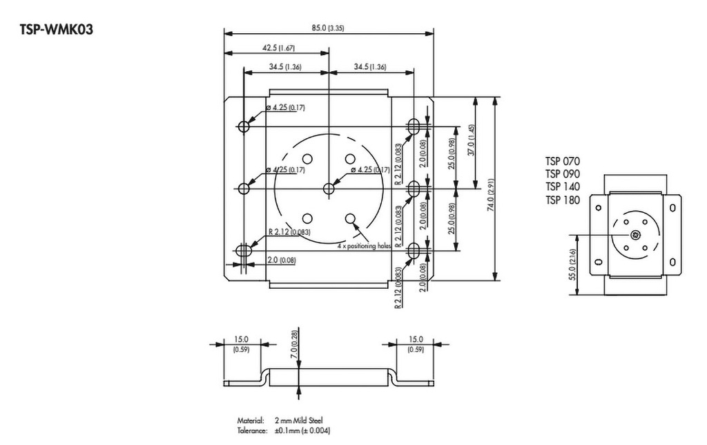 Mounting holder; Mounting: for wall mounting