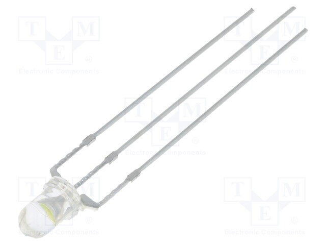 LED; 3mm; bicolour; red/cold white; 3000÷4200mcd; 30°; anode