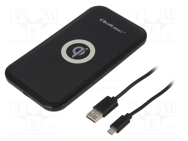 Inductance charger; black; Standard: Qi,Quick Charge 3.0; 5÷9VDC