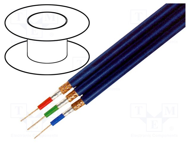 Wire: AV; Outside insul.material: PVC; OFC; dark blue; 3; stranded