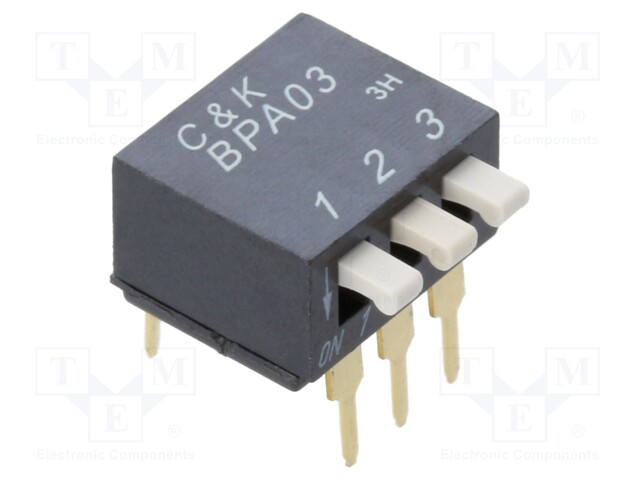 Switch: DIP-SWITCH; Poles number: 3; ON-OFF; 0.025A/24VDC; Pos: 2